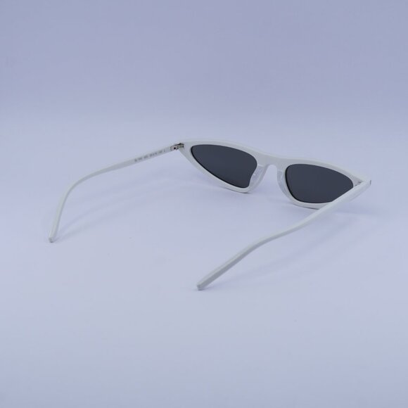 Saint Laurent SL703 003 Sunglasses Ivory Cat Eye Frame, Grey Lenses - Picture 9 of 10